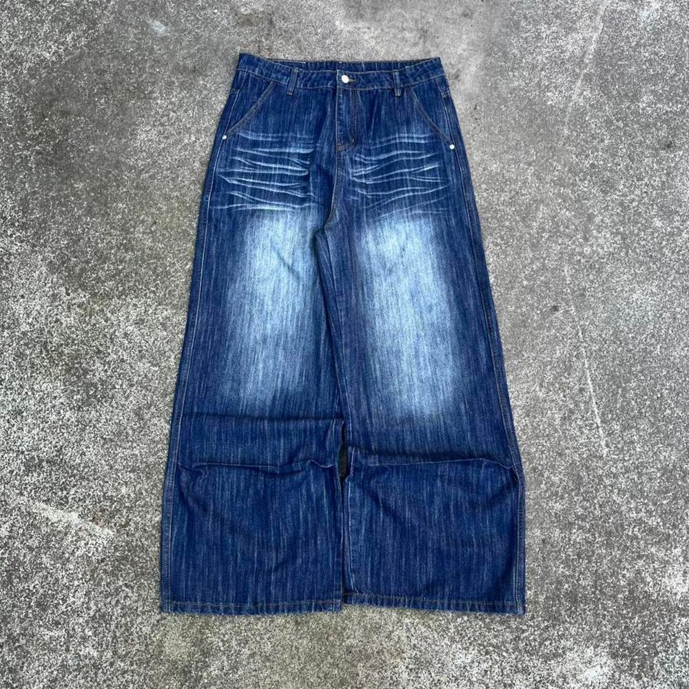 Wide leg denim jeans